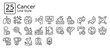 © Dimas Anom - Cancer icons in outline style. Collection of Cancer, Tumor, Medical, Healthcare Icon set in Line Style. Simple vector editable stroke, easy to use