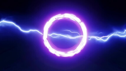 Poster - a dynamic portal with colorful lightning effects in a dark space, creating a captivating visual expe