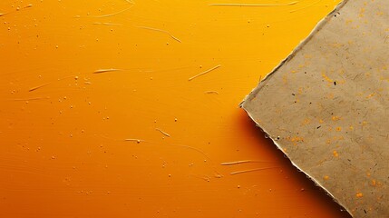 Leinwandbilder - Blank Solid yellow orange tone color paint on environmental friendly cardboard box kraft paper texture background with space minimal style : Generative AI