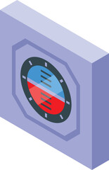 Poster - Water temperature gauge showing hot and cold with scale in isometric view