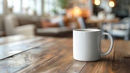 Poster - A ClosedUp Shot of A Blank Coffee Mug MockUp : Generative AI