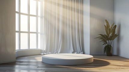 Aufkleber - Epmty Room Ctreative Design Copy Space Presentation Post Banner Art Background Podium Interior : Generative AI