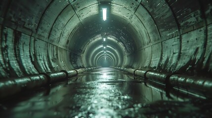 Poster - Very long tunnel pedestrian crossing : Generative AI