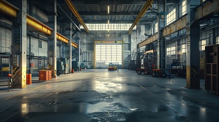 Poster - Large factory workshop space building : Generative AI