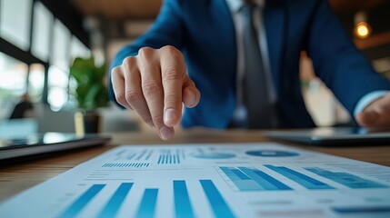 Poster - A financial advisor pointing at a bankruptcy chart, emphasizing professional guidance.