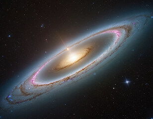 Wall Mural - Bright spiral galaxy with stars in space. Galaxy Andromeda sci-fi high quality space Images.