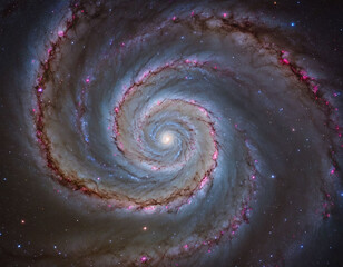 spiral galaxy with starry light. stars and milky way galaxy. sci-fi space wallpaper. isolated in dar