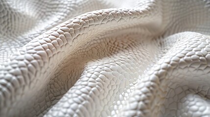 Fototapete - Closeup artificial leather white colour for texture background  top view : Generative AI