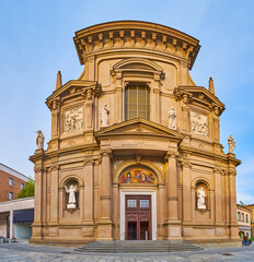 Canvas Print - Historic San Bartolomeo and San Stefano Church, Bergamo, Italy