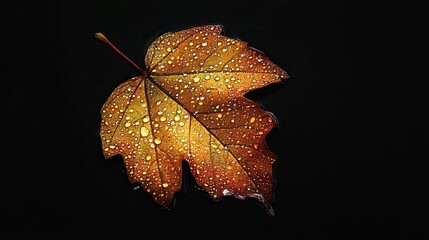 Canvas Print - A leaf portrait against a black background emphasizes the intricate details and natural beauty of the leaf.