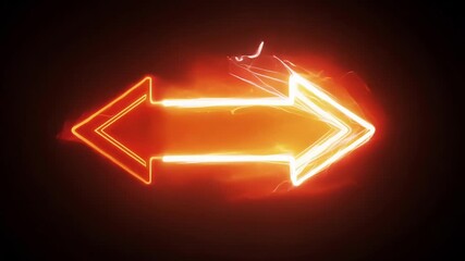 Poster - two glowing orange arrows shift direction on a black backdrop, creating a striking visual effect tha