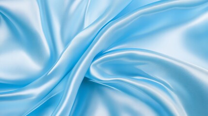 Wall Mural - A texture of solid light blue silk satin fabric, showcasing a duchess satin with a luxurious sheen. 