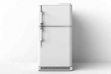 Brand new white fridge isolated on white backdrop