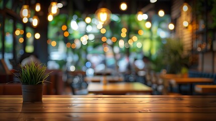 Leinwandbilder - Blur Thai style interior restaurantBackground blurred couter coffee bar Resturant cafe cafe blurred background with bokeh : Generative AI