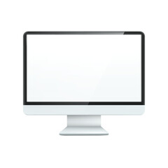 Wall Mural - A minimalistic flat-screen monitor with a blank white display. Vector