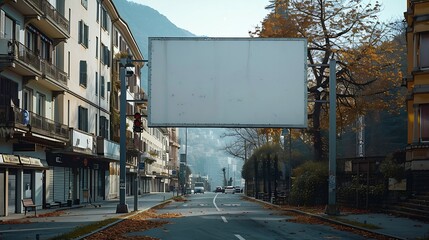 Aufkleber - Blank billboard on the side of the road in lugano : Generative AI