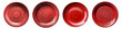 © Newton - Collection set of red ceramic round plates isolated on transparent background