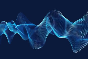 Poster - A stylized representation of blue waves on a dark surface