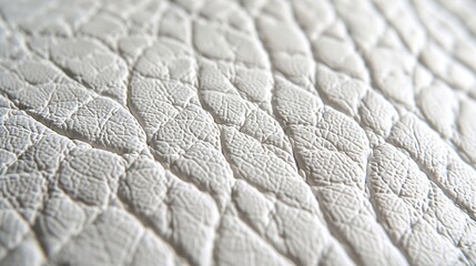 Fototapete - Closeup artificial leather white colour for texture background  top view : Generative AI