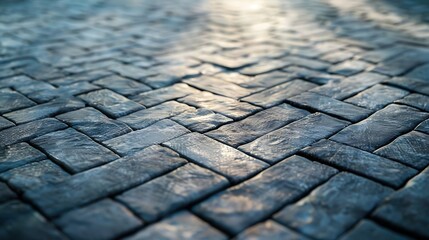 Poster - Herringbone Floor Texture Wall pattern sidewalk flooring pavement paper footpath wallpaper material for cgi : Generative AI