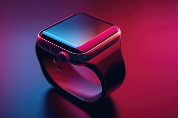 Poster - A close-up shot of a smartwatch sitting on a table, ready for use
