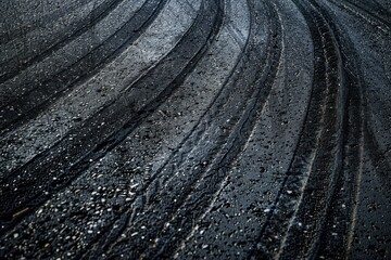 Wall Mural - Abstract race track with tire marks texture and background