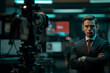 © smth.design - Confident Businessman in Film Studio Surrounded by Professional Filming Equipment