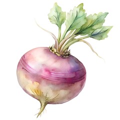 beetroot vegetable watercolor hand drawn illustration isolated on white