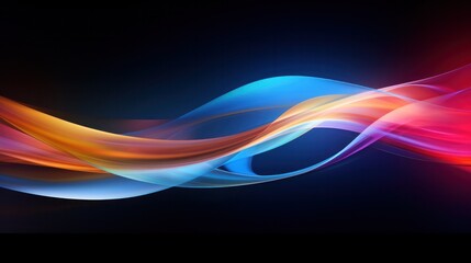 Poster - Dynamic abstract composition of glowing multicolored lights creating