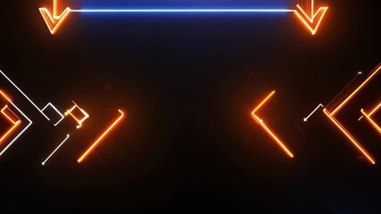 Poster - dynamic glowing arrows illuminate a dark background, offering a fresh perspective on design elements