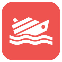 Poster - Sinking Ship icon vector image. Can be used for Burnout.