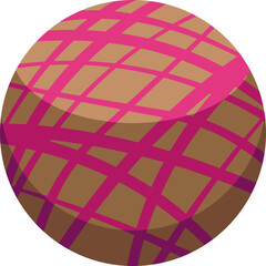 Poster - Illustration of a round concha bread showing the traditional pink topping design