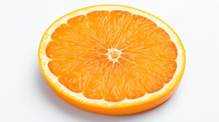 A vibrant orange slice with its juicy texture highlighted,