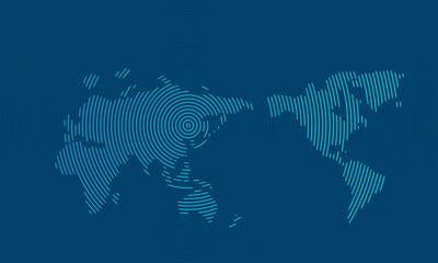 Wall Mural - abstract scanning global technology background. world map. digital innovation concept effect of anag