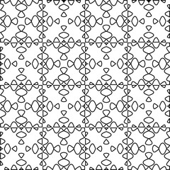 Vector pattern with symmetrical elements . Modern stylish abstract texture. Repeating geometric tiles from striped elements.Black and white pattern.