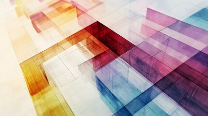 Wall Mural - 38. Abstract geomatics background with intersecting planes and subtle color variations