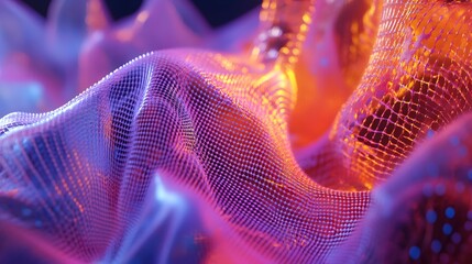 Wall Mural - 41. Abstract geomatics with intricate mesh structures and luminous accents