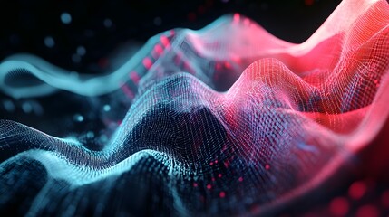 Wall Mural - 71. High-tech abstract geomatics with digital mesh patterns and ethereal effects