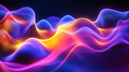 Wall Mural - 73. abstract geomatics featuring fluid lines and vibrant, glowing colors