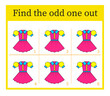 © Faziljan - Puzzle game for children. Attention task. Kids activity page. Cute dress. Answer is 2.