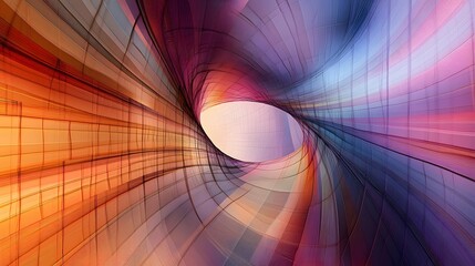 Wall Mural - 92. Modern abstract geomatics with layered grids and dynamic color variations