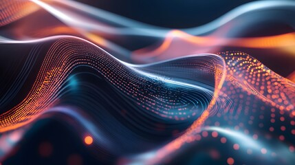Wall Mural - 94. Futuristic abstract geomatics featuring smooth curves and digital highlights