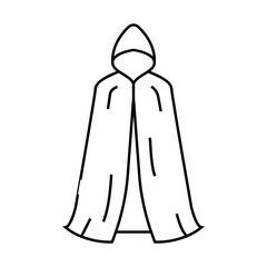 Wall Mural - cloak outerwear female line icon vector. cloak outerwear female sign. isolated contour symbol black illustration