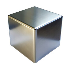 Metal cube 3d isolated on transparent background