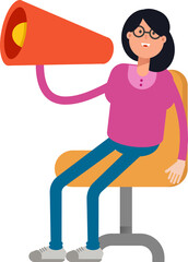 Poster - Woman Character and Megaphone
