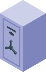 Poster - This isometric illustration features a large metal safe, emphasizing the concept of security and protection