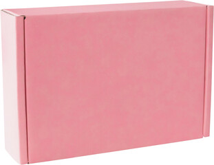 Wall Mural - Mockup pink cardboard box isolated on white background