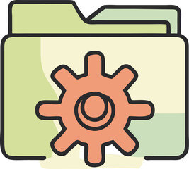 folder, icon colored outline