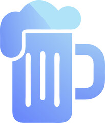 beer pint, icon colored shapes gradient