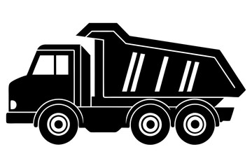 Dump truck silhouette vector isolated on a white background